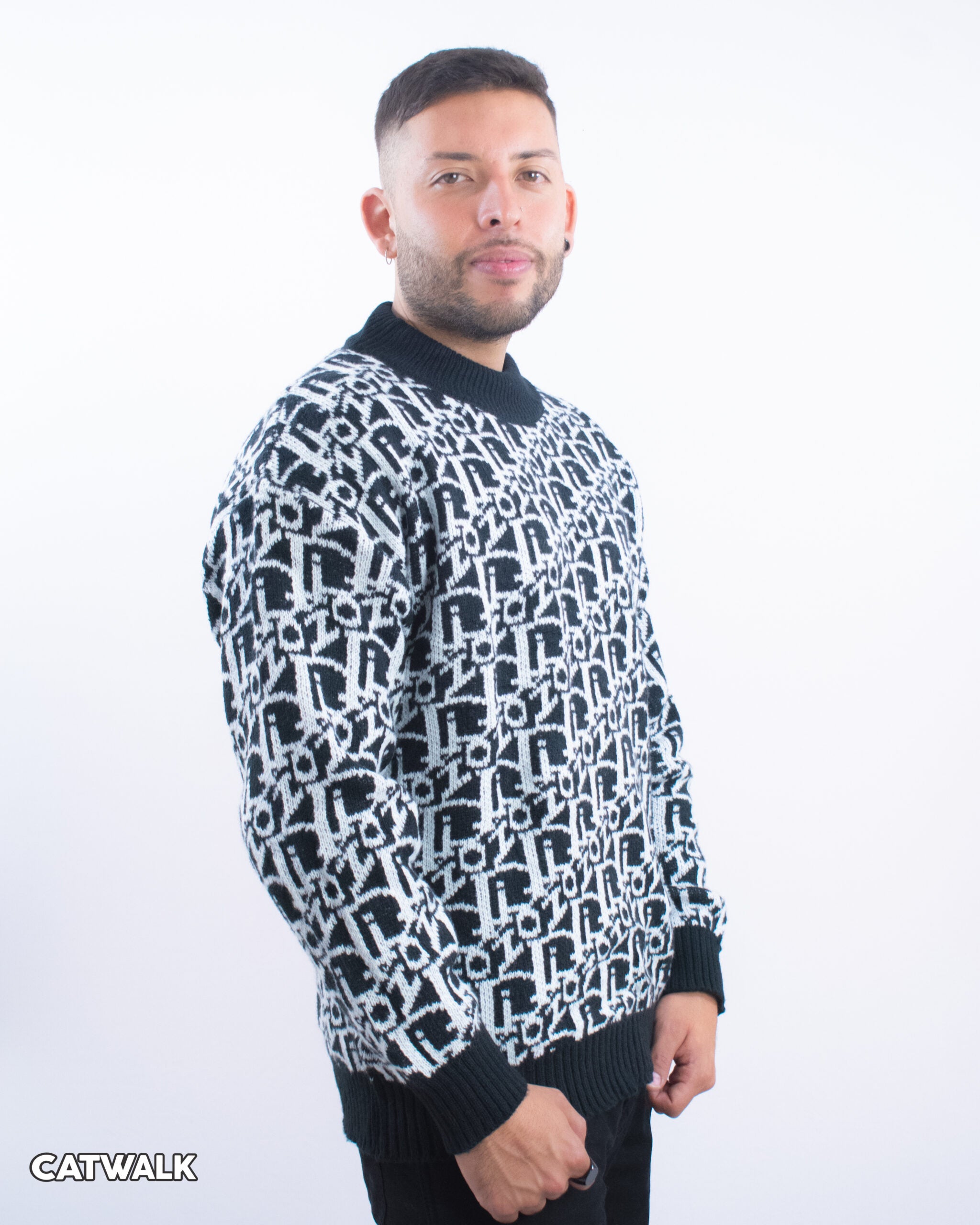 Buzo Tejido  Catwalk – Suéter Blanco/negro