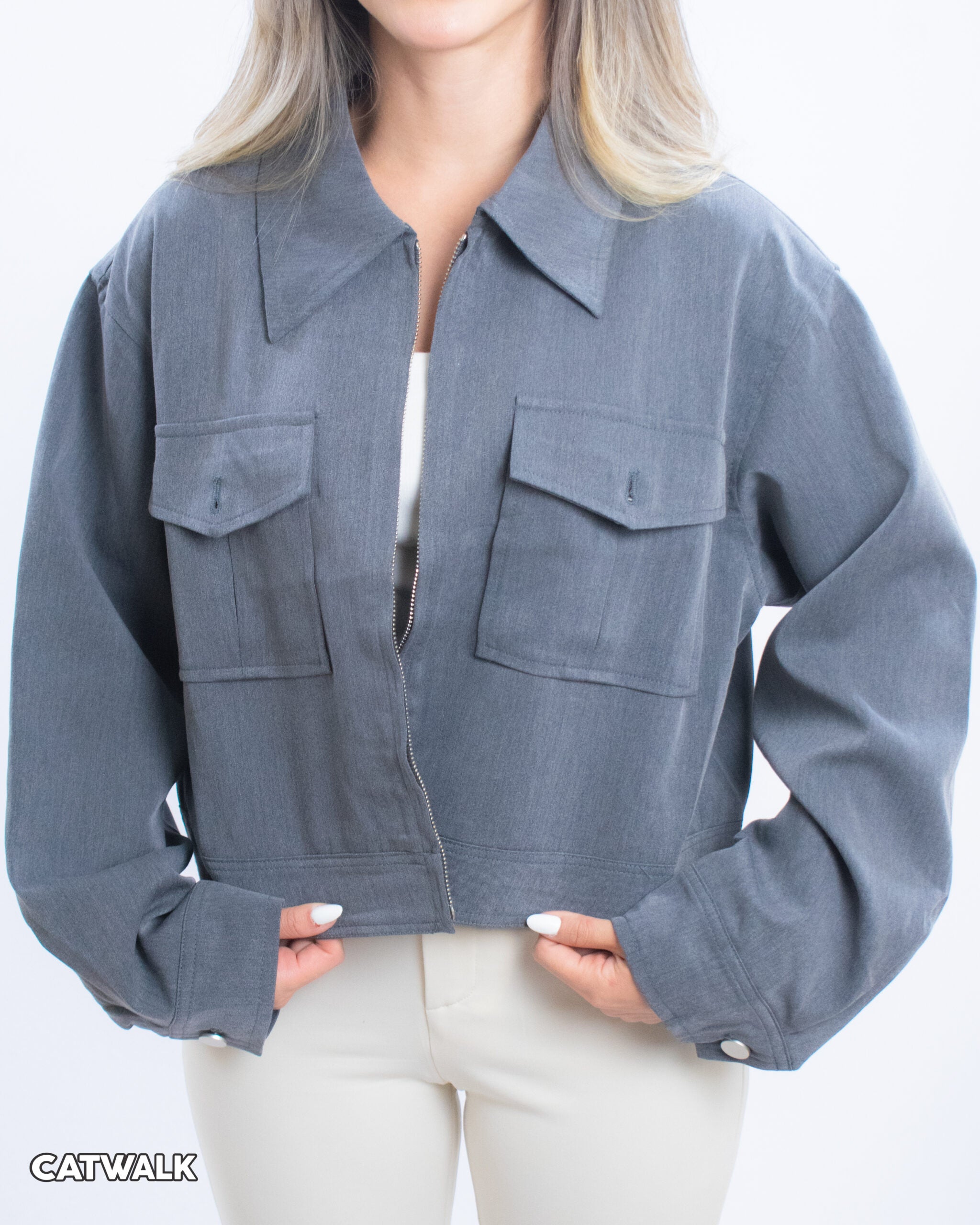 Campera Gris Azulado