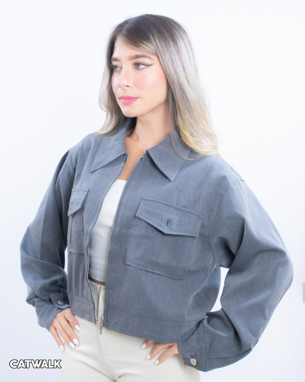 Campera Gris Azulado
