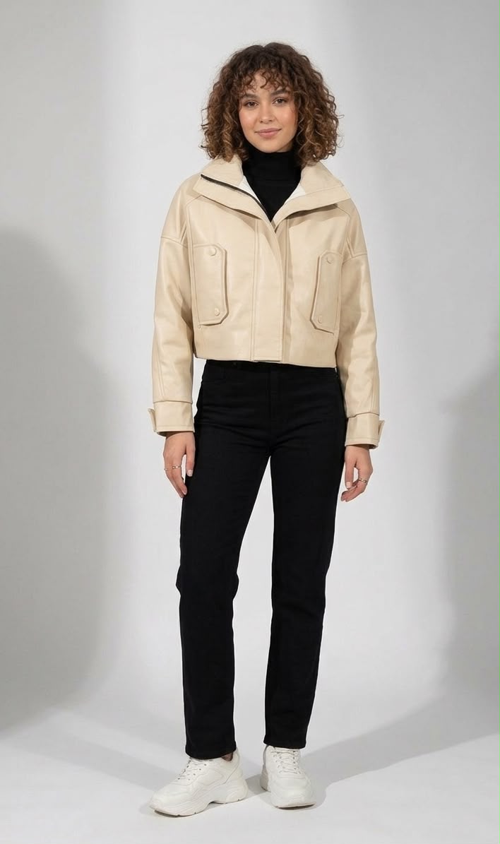 Chaqueta de cuero corta CUBO